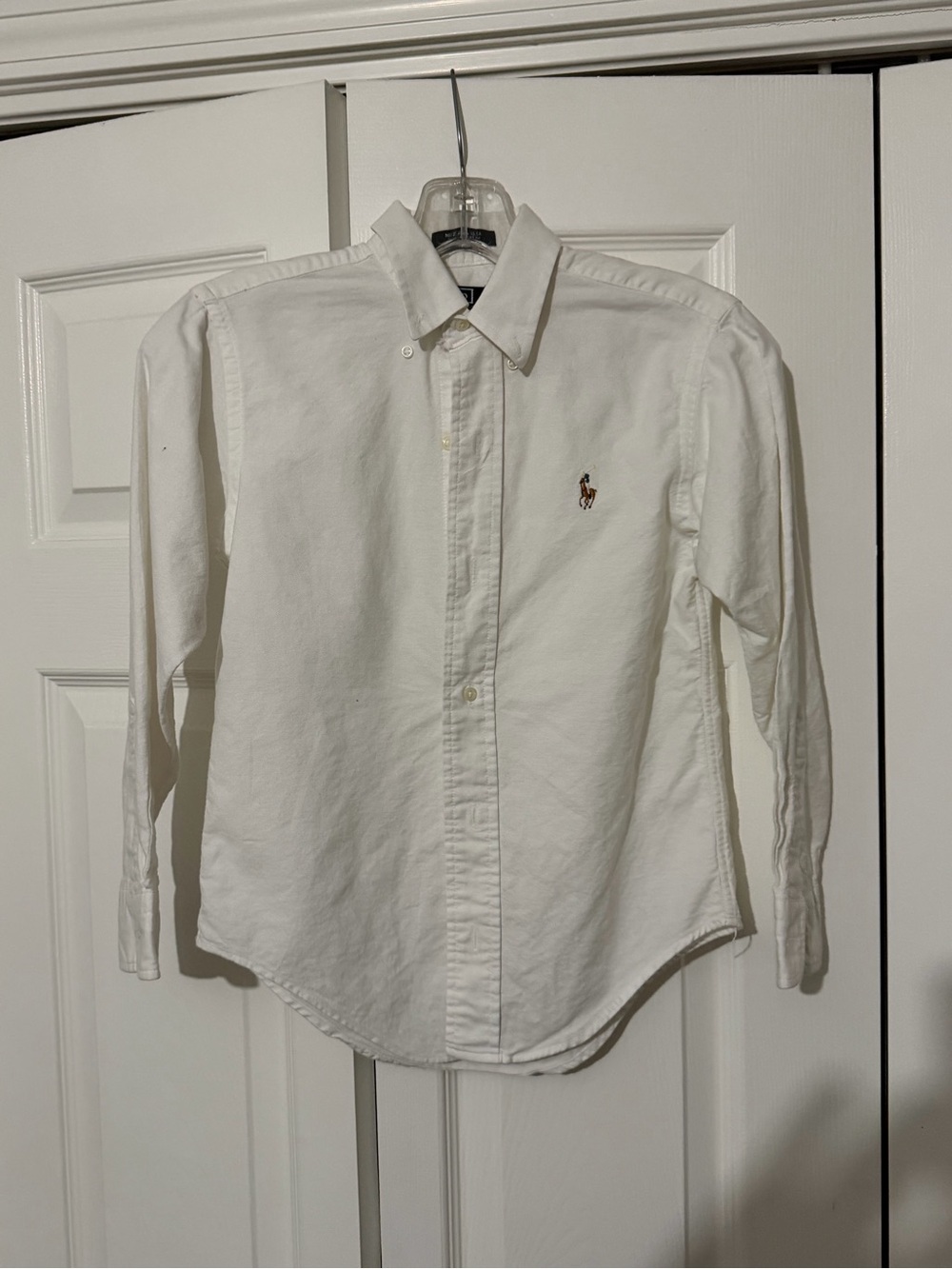 Youth Ralph Lauren White Button-Down Oxford Shirt size 10